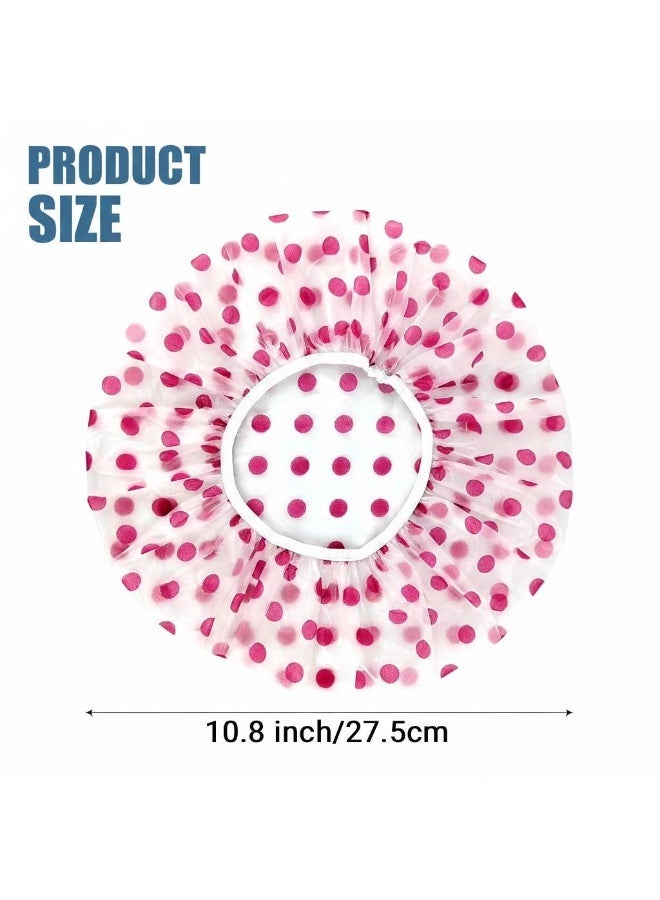 AceLuste 3-Piece Reusable Stamped Shower Cap Thickened Woman Shower Hats Waterproof Spa Salon Hotel Hair Dye Elastic Bathroom Shower Hats (Multicolour) - Image 2